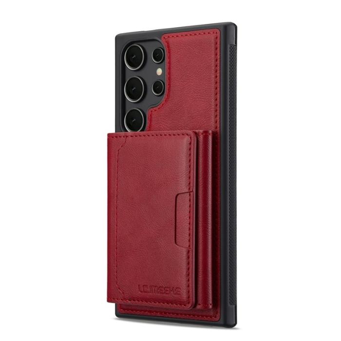 LC.imeeke - LC.IMEEKE L5 för Samsung Galaxy S25 Ultra Fodral KonstLäder - Röd