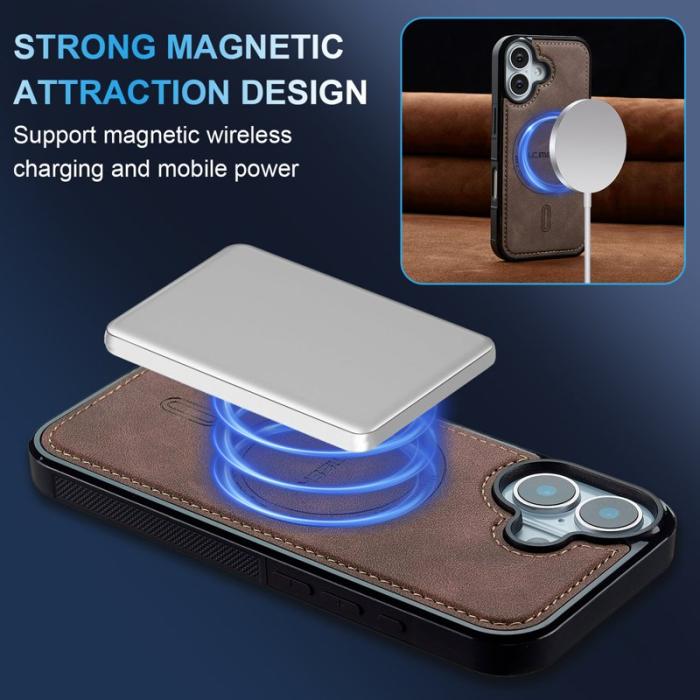 LC.imeeke - LC.IMEEKE L6 iPhone 16 Plus Fodral KonstLäder - Brun