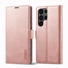 LC.imeeke - LC.IMEEKE Samsung Galaxy S24 Ultra Pl&aring;nboksfodral Konstl&auml;der - Ros&eacute;guld