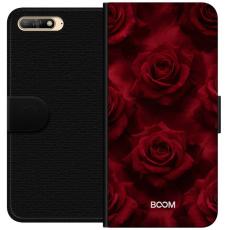 Gustaf - Pl&aring;nboksfodral till Huawei Y6 (2018) med Crimson Rose