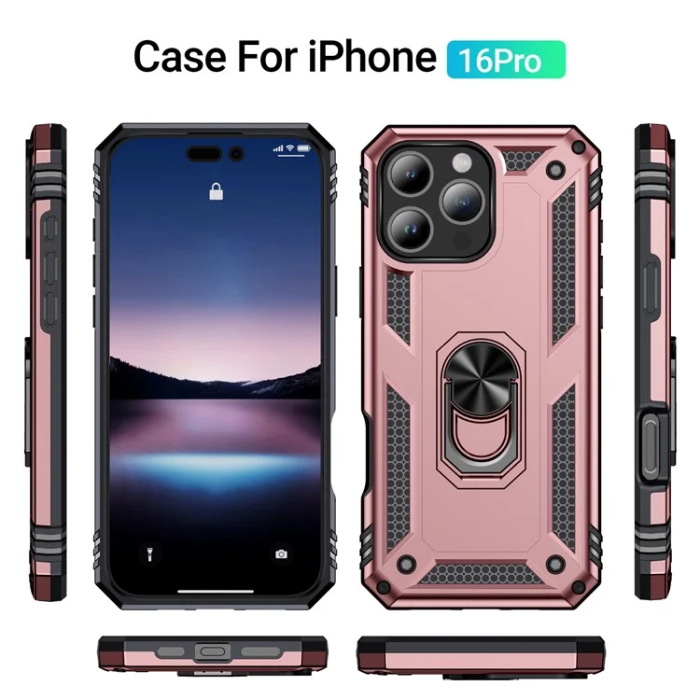 A-One Brand - iPhone 16 Pro Mobilskal med Kickstand - Roséguld
