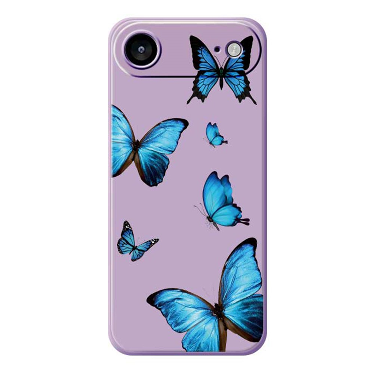 iPhone Air Mobilskal Blue Butterflies Pattern TPU - Lila | 2353 | AlltMobil