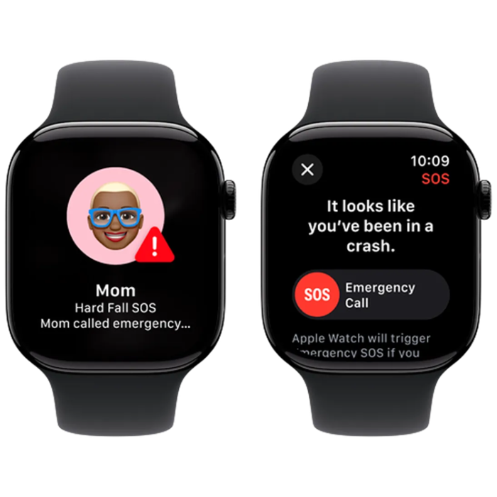 Apple - Apple Watch Series 10 46mm (GPS) Svart (Rubber Band Svart S/M)