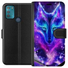 iSecrets - Plånboksfodral till Motorola Moto G50 med Neon Varg