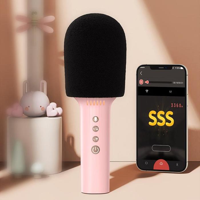 UTGATT1 - Joyroom Trådlös Karaokemikrofon Högtalare 1200mah - Rosa