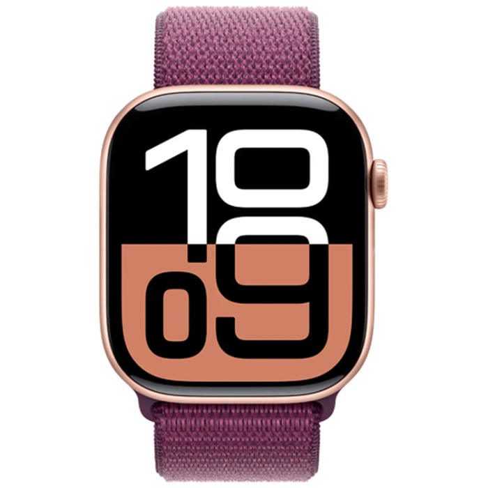 Apple - Apple Watch Series 10 46mm (GPS) Gold (Nylon Band Lila)