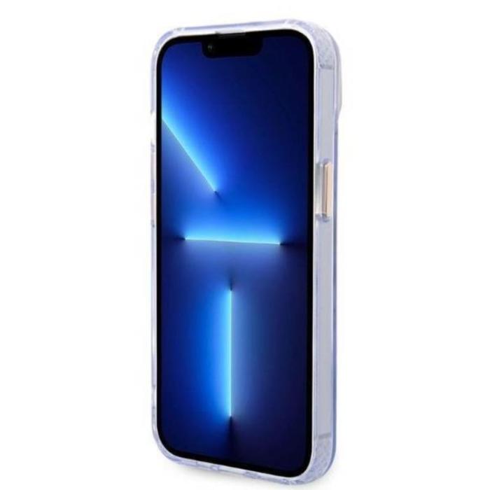 Guess - GUESS iPhone 14 Skal MagSafe Gold Outline Translucent - Lila