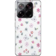 Gustaf - Mobilskal till Xiaomi 15 Pro med Blommor och fj&auml;rillar