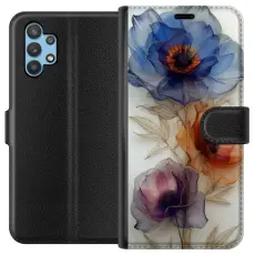 Gustaf - Pl&aring;nboksfodral till Samsung Galaxy A32 5G med Silkesblommor