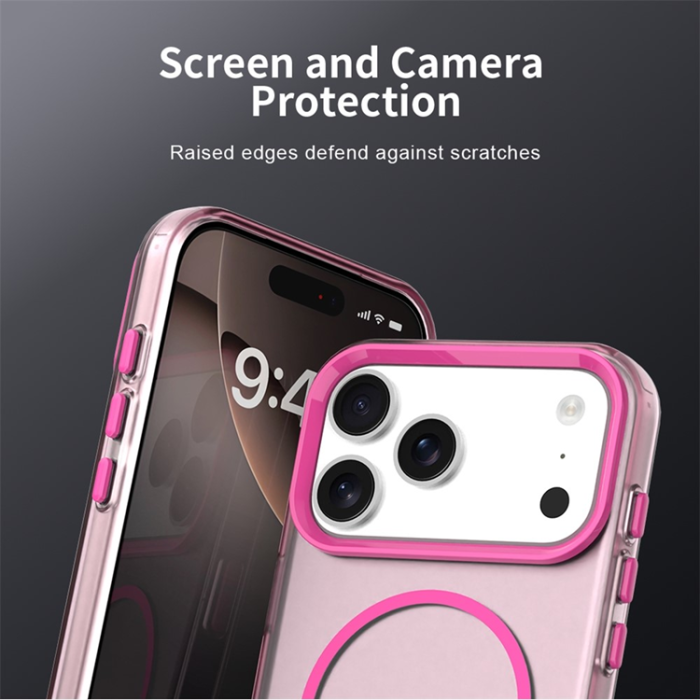 A-One Brand - iPhone 17 Pro Max Mobilskal MagSafe C-shaped Candy Color - Röd