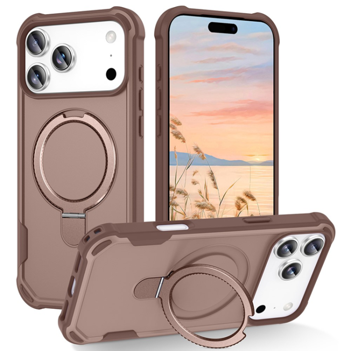 A-One Brand - iPhone 17 Pro Max Mobilskal MagSafe Kickstand Shockproof - Guld
