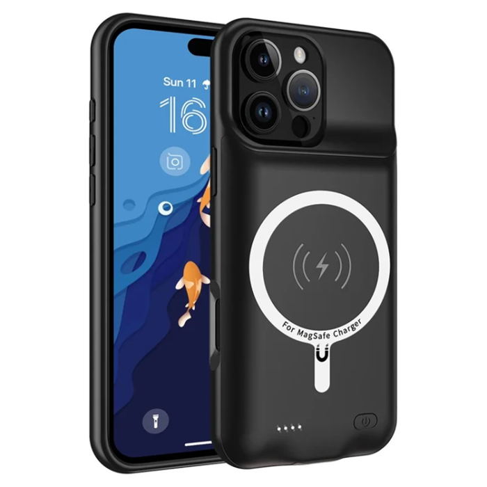 A-One Brand - iPhone 16 Pro Max Batteriskal Magsafe 7000mAh B19S - Svart