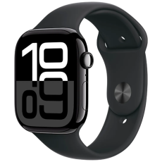Apple - Apple Watch Series 10 46mm 4G (GPS) Svart (Rubber Band Svart M/L)