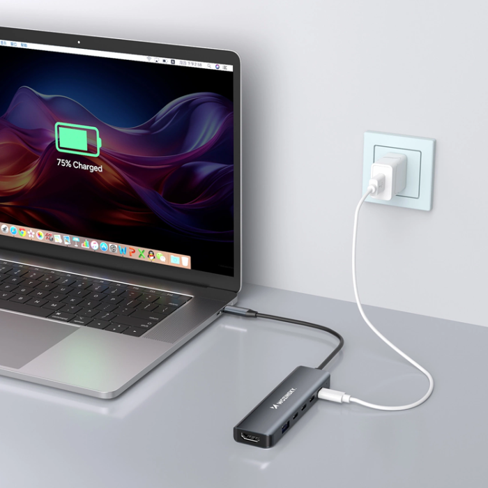 Wozinsky - Wozinsky 6in1 Multifunktionell USB-C HUB Aluminum med Kabel