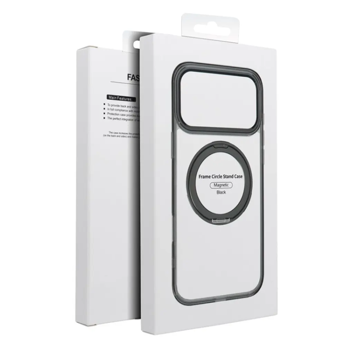 A-One Brand - Mobilskal Magafe iPhone 17 Pro Frame Circle med Stand - Svart