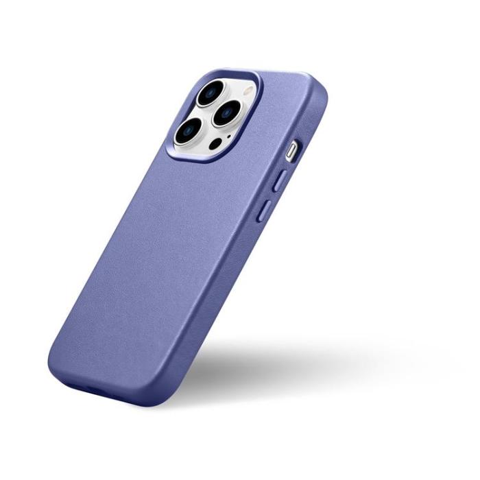 ICARER - iCarer iPhone 14 Pro Max Skal Magsafe Äkta Läder - Ljuslila