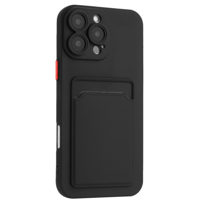 A-One Brand - iPhone 16 Pro Max Mobilskal Korthållare TPU - Svart