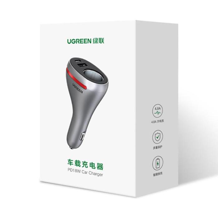Ugreen - Ugreen USB Typ-C QC PD 24W Billaddare - Silver