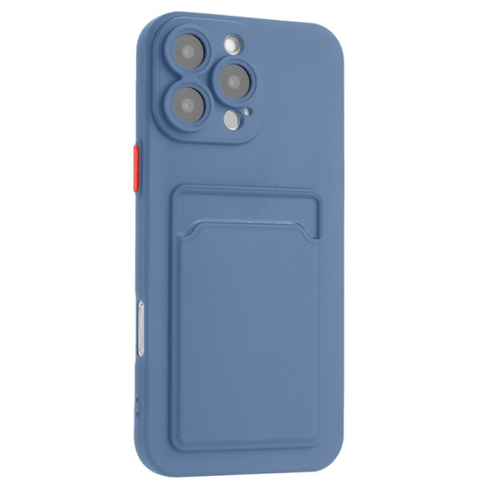 A-One Brand - iPhone 16 Pro Max Mobilskal Korthållare TPU - Gråblå