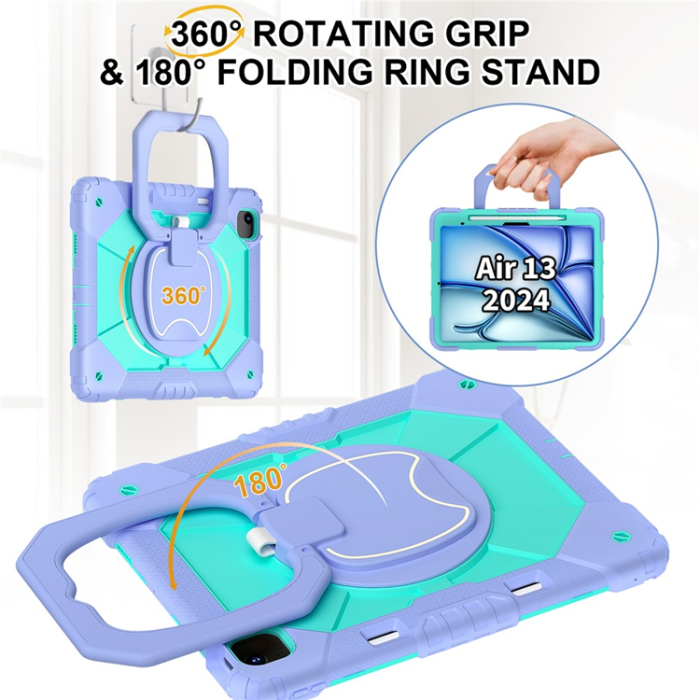 A-One Brand - iPad Air 13(2025/2024) Skal Kickstand - Lila/Mintgrön