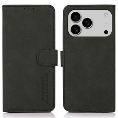 KHAZNEH - Khazneh iPhone 17 Pro Max Plånboksfodral Läder - Svart