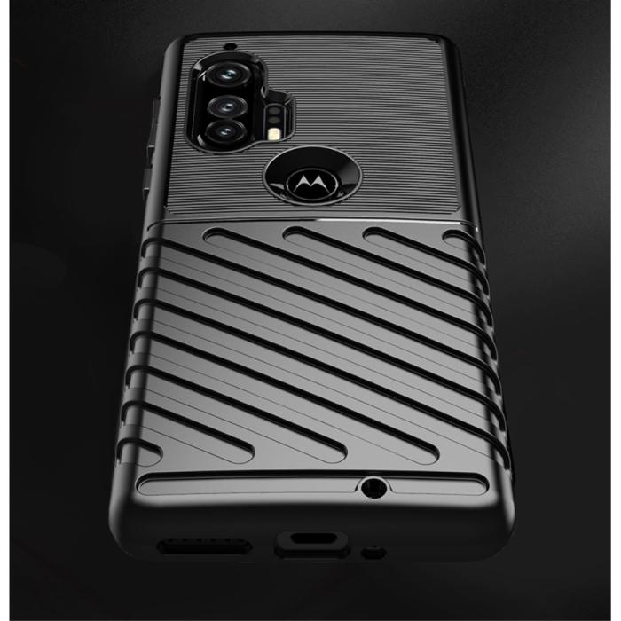 OEM - Thunder Twill Texture Skal Motorola Edge Plus - Svart