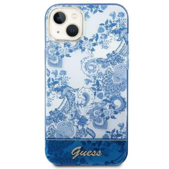 Guess - GUESS iPhone 14 Plus Skal Porcelain Collection - Blå