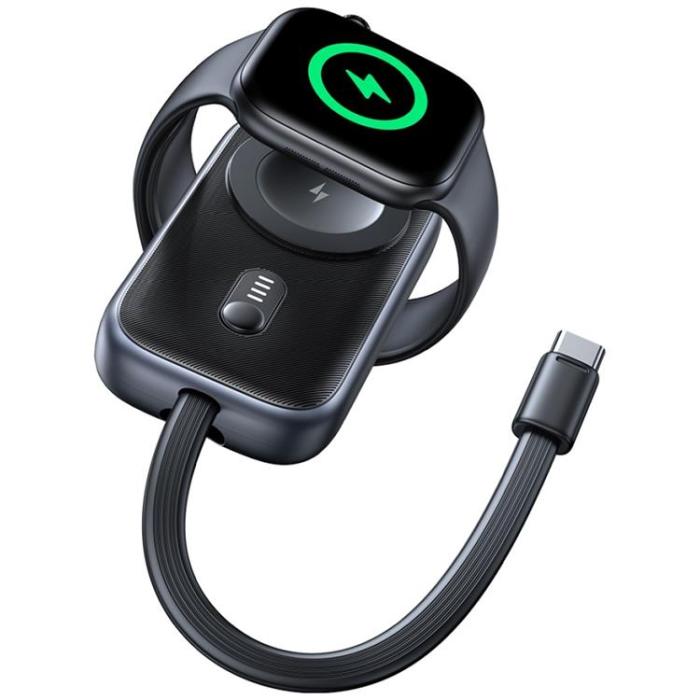 USAMS - USAMS Trådlös Laddare Apple Watch Med Powerbank 1200mAh - Titanium