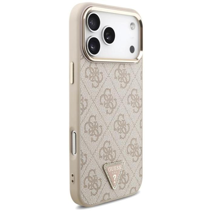 Guess - Guess iPhone 17 Pro Max Mobilskal MagSafe 4G Triangle Logo - Rosa Guld
