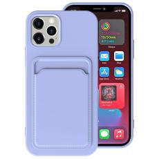 OEM - iPhone 15 Pro Mobilskal Korthållare Silikon - Ljuslila