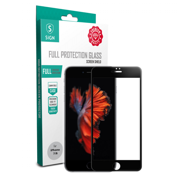 UTGATT4 - SiGN 3D Curved Edge Härdat glas till iPhone 7/8/SE 2020