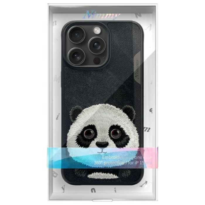 NIMMY - Nimmy iPhone 15 Pro Mobilskal Big Eyed Pet 2.0 Panda - Svart
