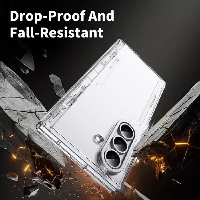 A-One Brand - Plånboksfodral För Galaxy Z Fold 8 med Härdat Glas - Transparent