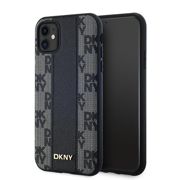 DKNY iPhone 11/XR Mobilskal MagSafe Läder Checkered Mono - Svart | 2353 | AlltMobil