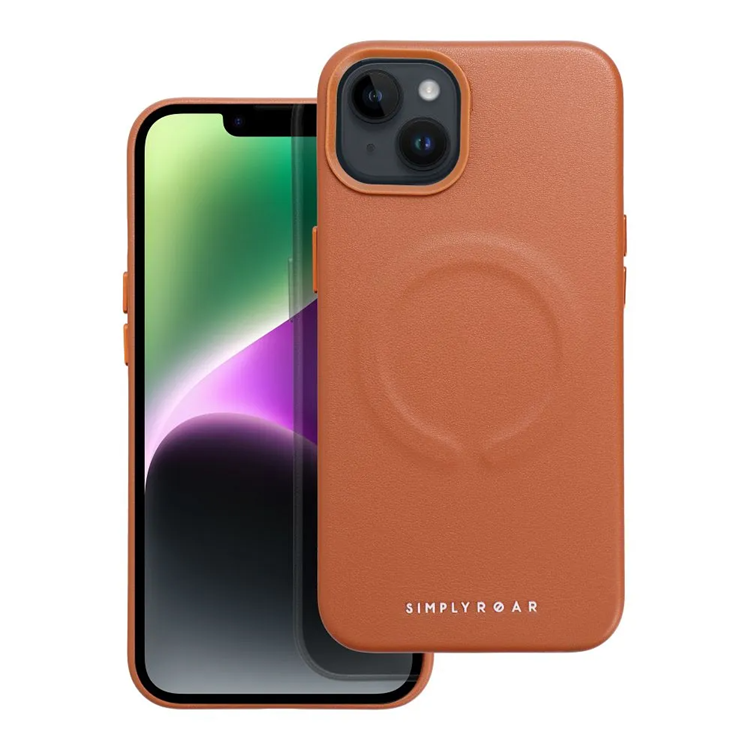 iPhone 15 Mobilskal Magsafe Läder Roar - Brun | 2353 | AlltMobil