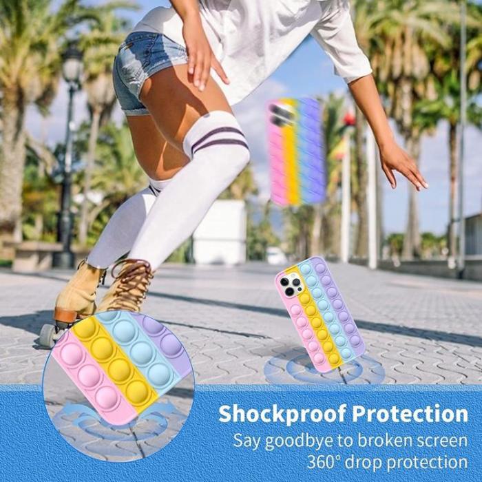 Fidget Toys - Pop it Fidget Skal till iPhone 7 Plus & iPhone 8 Plus - MultiColor