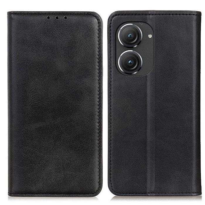 UTGATT1 - Asus Zenfone 9 Plånboksfodral Äkta Läder Flip - Svart