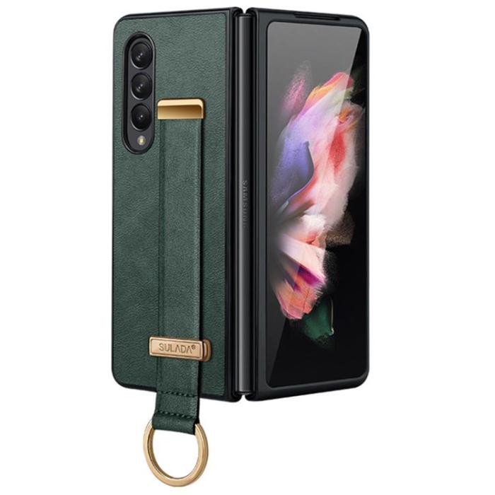 SULADA - SULADA Galaxy Z Fold 4 Skal Kickstand med Wristband - Grön