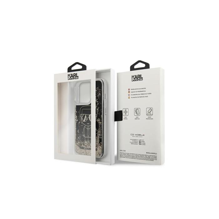 KARL LAGERFELD - Karl Lagerfeld Liquid Glitter Skal för iPhone 13 Pro Svart