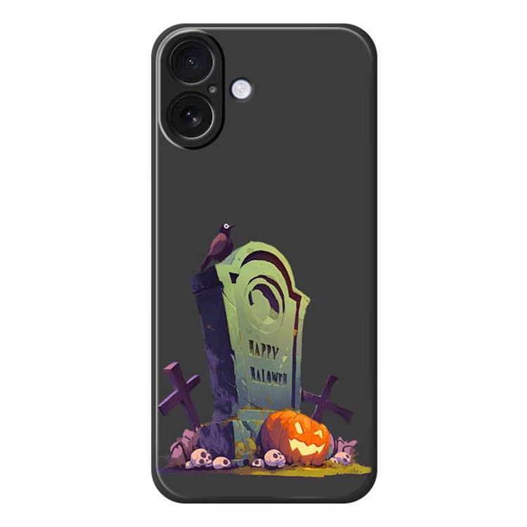 iPhone 17 Mobilskal med Halloween Tombstone Pattern TPU - Svart | 2353 | AlltMobil