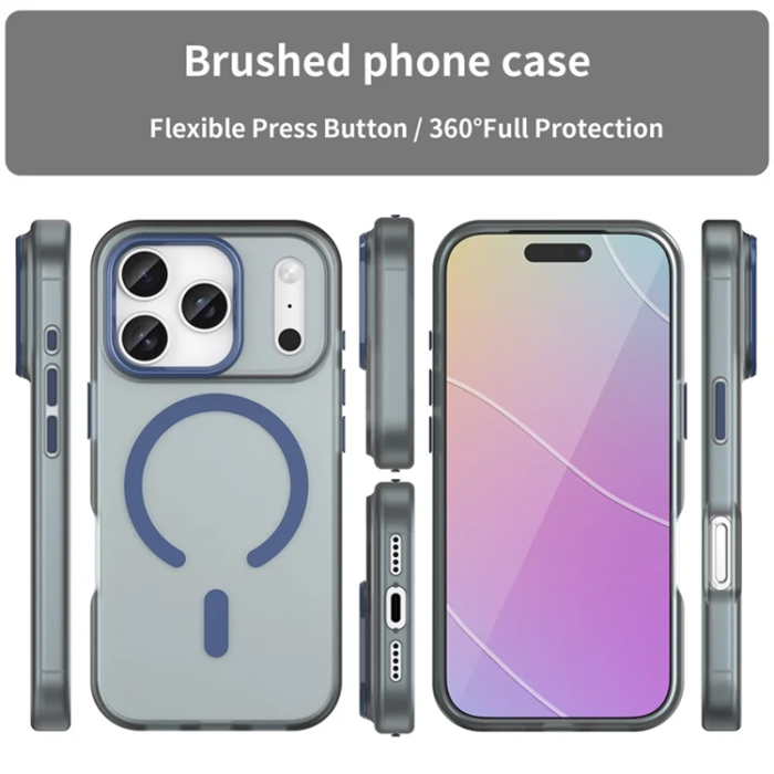 A-One Brand - iPhone 17 Pro Max Mobilskal MagSafe Matte Translucent - Mörkblå