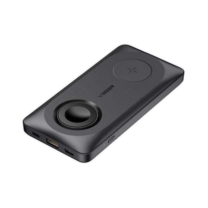 Veger - VEGER Powerbank 10000 mAh Magsafe 22.5W med trådlös laddning - Svart
