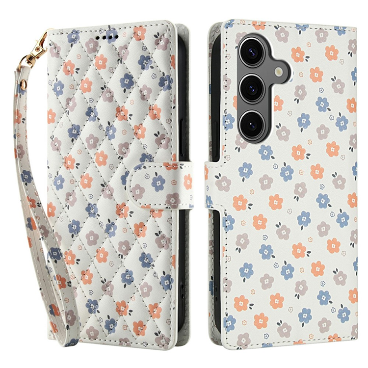 Galaxy S25 - S24 Plånboksfodral Rhombic Floral A4 | 2353 | AlltMobil