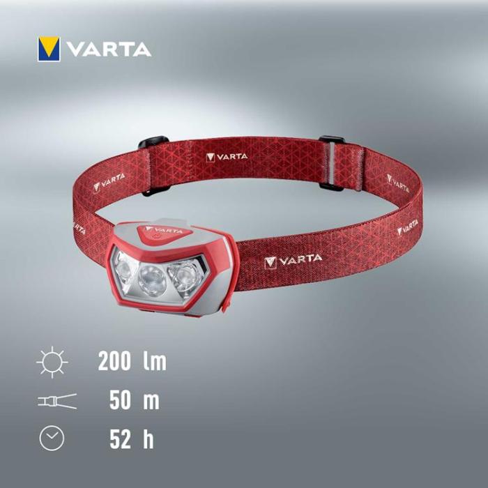 VARTA - Varta Pannlampa Outdoor Sports H20 Pro - Röd