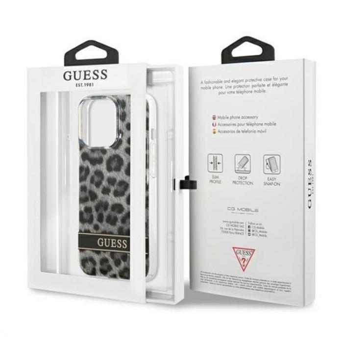 Guess - Guess iPhone 13 Pro Mobilskal Leopard - Grå