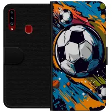 iSecrets - Pl&aring;nboksfodral till Samsung Galaxy A20s med Fotbollar