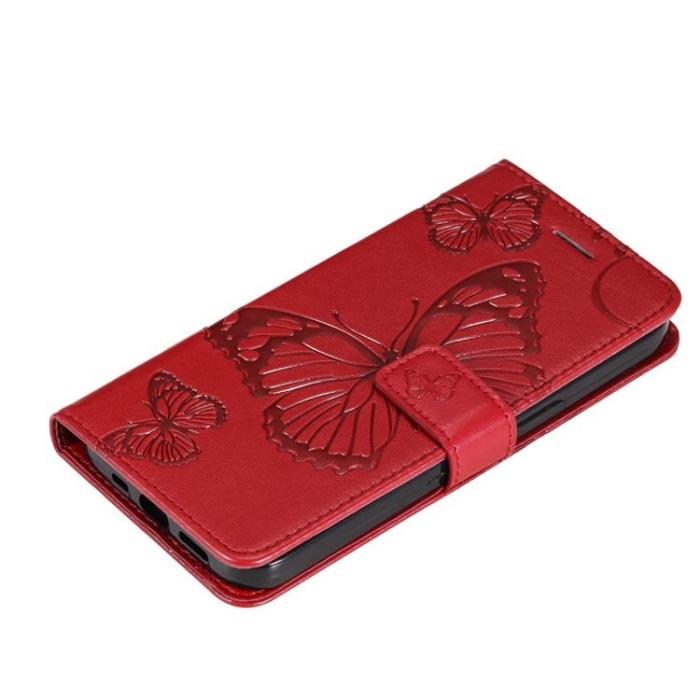OEM - Butterfly Imprinted Fodral Galaxy S22 Plus - Röd