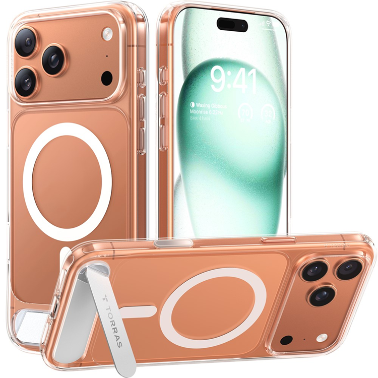 TORRAS Mobilskal till iPhone 17 Pro Max MagSafe Kickstand - Clear - Transparent | 2353 | AlltMobil