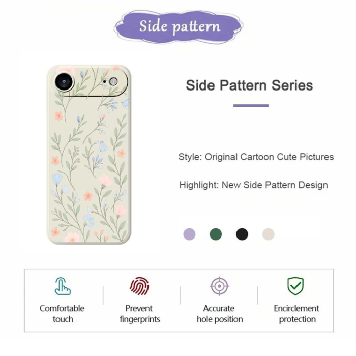 A-One Brand - iPhone Air Mobilskal Pink Blue Flowers Pattern TPU - Lila