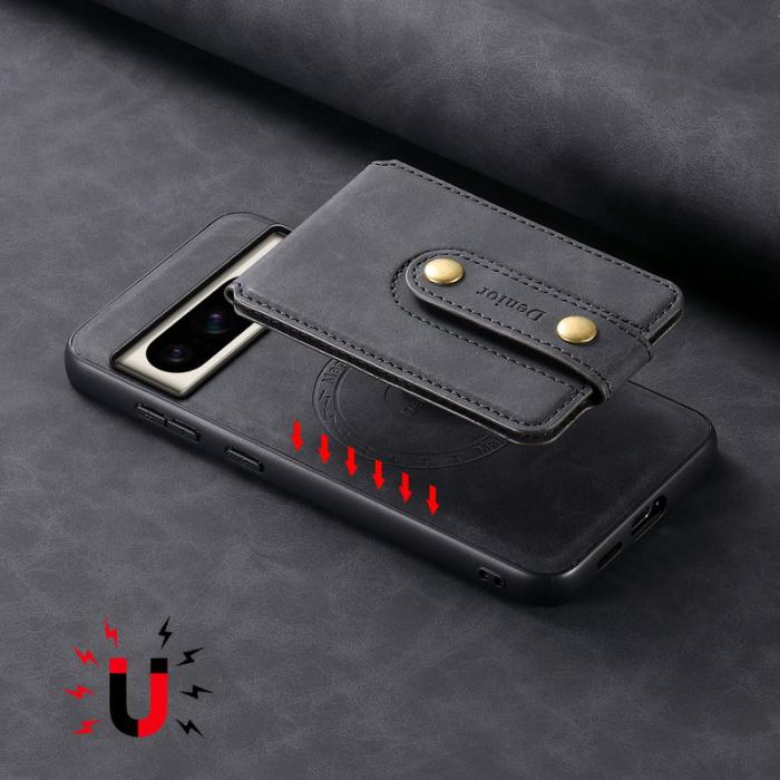 DENIOR - DENIOR D14 Google Pixel 8 Pro Magnetfodral Kortväska PC+TPU Svart